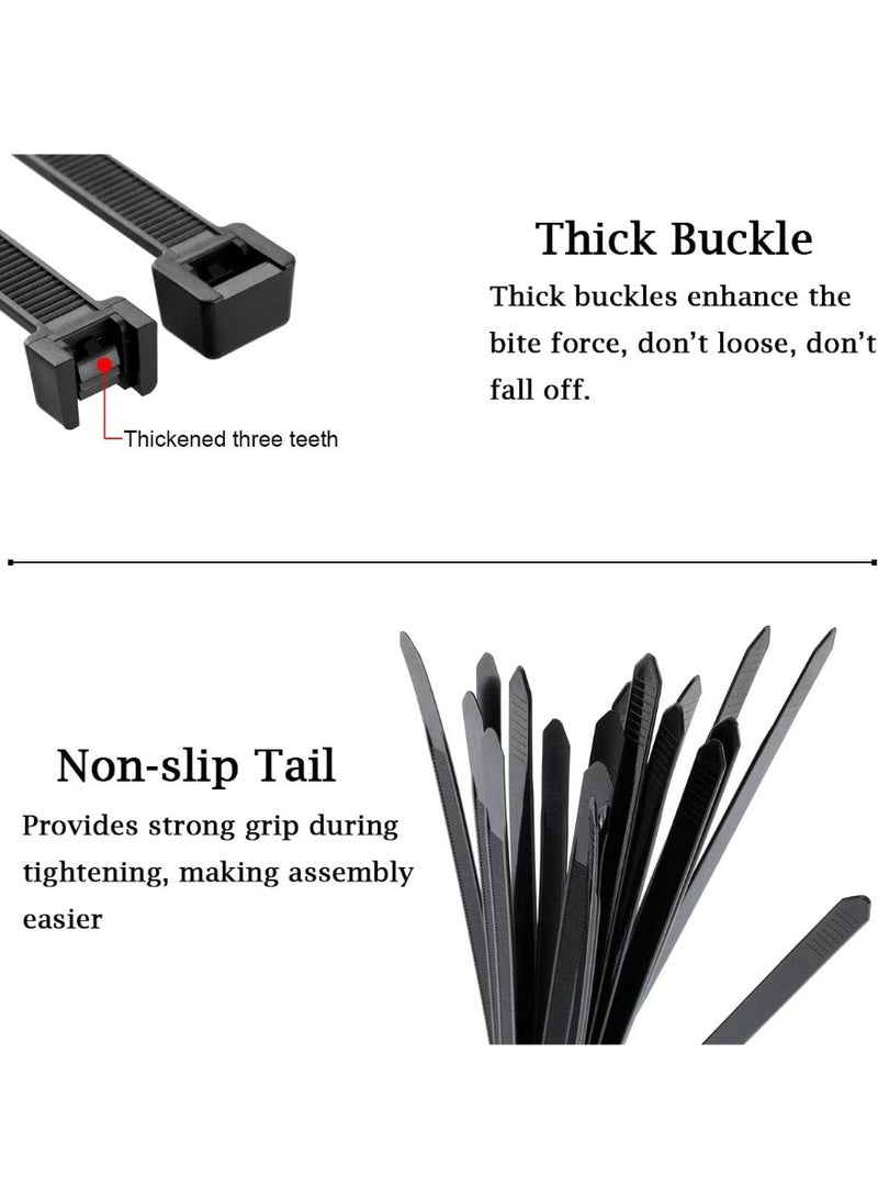 JYXindzkj ECRAB Zip Ties Heavy Duty 16inch 100 Pack, ECRAB Industrial Large Zip Cable Ties 175 Pounds Strong Nylon Self-Locking Outdoor Wire Ties Wraps - Black - Image 5